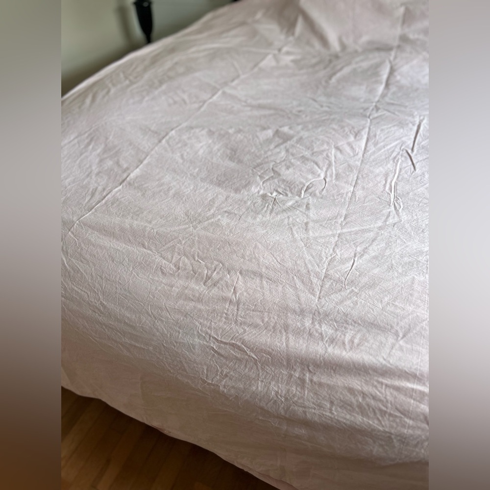 Brooklinen light pink Queen duvet cover